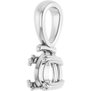 14K X1 White Gold 7x5 mm Pear Pendant Mounting – image 4
