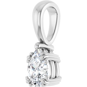 18K White Gold 7x5 mm Pear Pendant Mounting – image 3