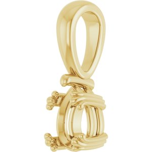 18K Yellow Gold 7x5 mm Pear Pendant Mounting – image 4