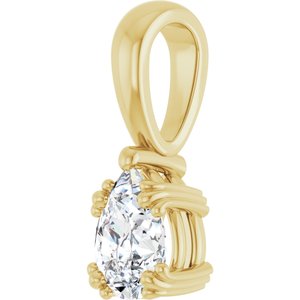 14K Yellow Gold 7x5 mm Pear Pendant Mounting – image 3