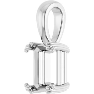 Platinum 8x6 mm Emerald Pendant Mounting – image 4