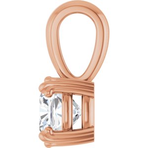 10K Rose Gold 6x6 mm Cushion Pendant Mounting – image 5