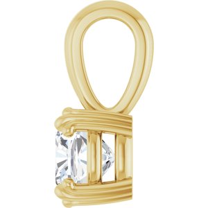 14K Yellow Gold 6x6 mm Cushion Pendant Mounting – image 5