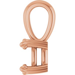 14K Rose Gold 6x6 mm Cushion Pendant Mounting – image 6