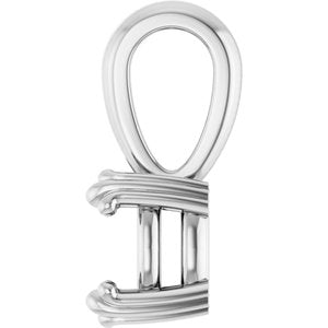 18K White Gold 6x6 mm Cushion Pendant Mounting – image 6