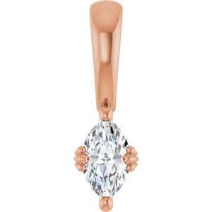 18K Rose Gold 6x3.5 mm Marquise Pendant Mounting