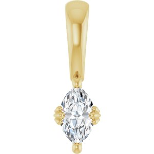 18K Yellow Gold 6x3.5 mm Marquise Pendant Mounting