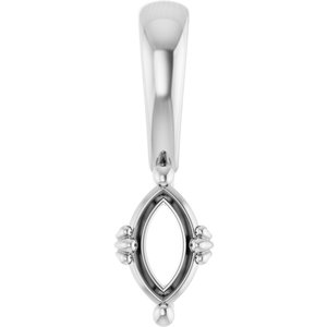 Continuum Sterling Silver 6x3.5 mm Marquise Pendant Mounting – image 2