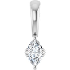 14K X1 White Gold 6x3.5 mm Marquise Pendant Mounting