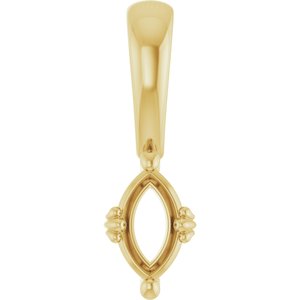 18K Yellow Gold 6x3.5 mm Marquise Pendant Mounting – image 2