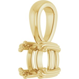 10K Yellow Gold 6x6 mm Cushion Pendant Mounting – image 4