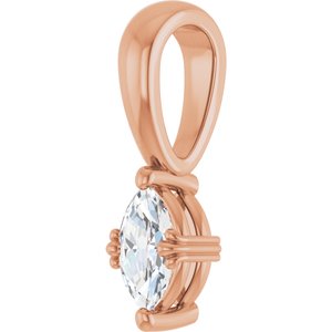 10K Rose Gold 6x3.5 mm Marquise Pendant Mounting – image 3
