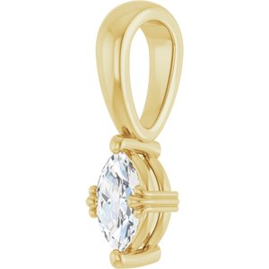 18K Yellow Gold 6x3.5 mm Marquise Pendant Mounting – image 3