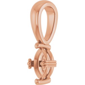 18K Rose Gold 6x3.5 mm Marquise Pendant Mounting – image 4