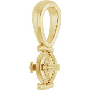 18K Yellow Gold 6x3.5 mm Marquise Pendant Mounting – image 4