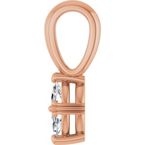 18K Rose Gold 6x3.5 mm Marquise Pendant Mounting – image 5