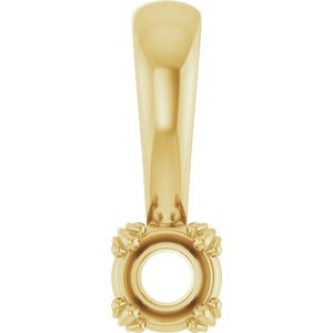 10K Yellow Gold 3.8 mm Round Pendant Mounting – image 2