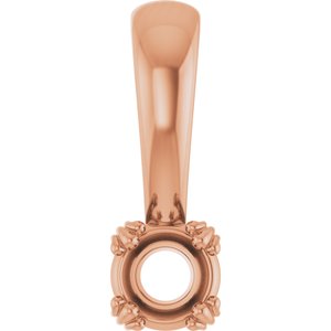 10K Rose Gold 3.8 mm Round Pendant Mounting – image 2