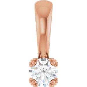 10K Rose Gold 3.8 mm Round Pendant Mounting