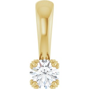 14K Yellow Gold 3.8 mm Round Pendant Mounting
