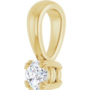 14K Yellow Gold 3.8 mm Round Pendant Mounting – image 3