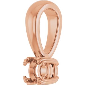 14K Rose Gold 3.8 mm Round Pendant Mounting – image 4