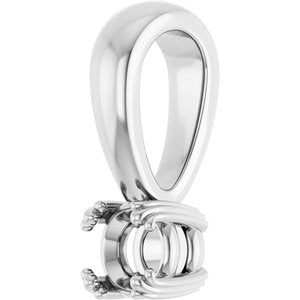 10K White Gold 3.8 mm Round Pendant Mounting – image 4