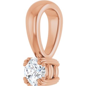 14K Rose Gold 3.8 mm Round Pendant Mounting – image 3