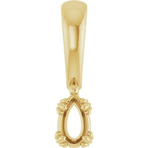 10K Yellow Gold 5x3 mm Pear Pendant Mounting – image 2