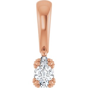 10K Rose Gold 5x3 mm Pear Pendant Mounting