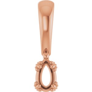 18K Rose Gold 5x3 mm Pear Pendant Mounting – image 2