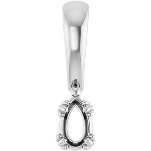 14K X1 White Gold 5x3 mm Pear Pendant Mounting – image 2