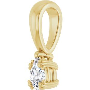 10K Yellow Gold 5x3 mm Pear Pendant Mounting – image 3