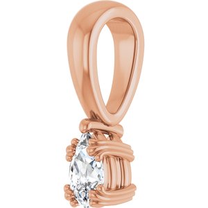 10K Rose Gold 5x3 mm Pear Pendant Mounting – image 3