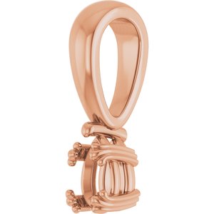 14K Rose Gold 5x3 mm Pear Pendant Mounting – image 4