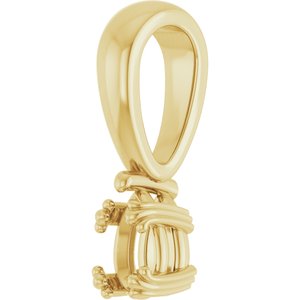14K Yellow Gold 5x3 mm Pear Pendant Mounting – image 4