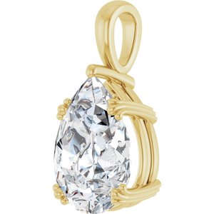 10K Yellow Gold 16x12 mm Pear Pendant Mounting – image 3