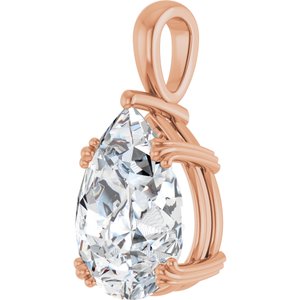 18K Rose Gold 16x12 mm Pear Pendant Mounting – image 3