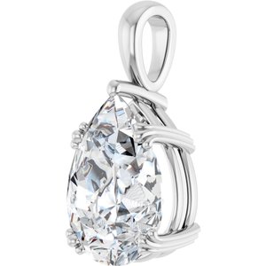 10K White Gold 16x12 mm Pear Pendant Mounting – image 3
