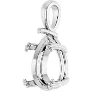 Platinum 16x12 mm Pear Pendant Mounting – image 4