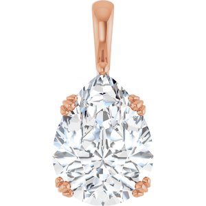 18K Rose Gold 16x12 mm Pear Pendant Mounting