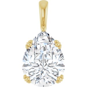 10K Yellow Gold 16x12 mm Pear Pendant Mounting