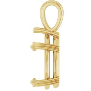 14K Yellow Gold 16x12 mm Pear Pendant Mounting – image 6