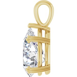 14K Yellow Gold 16x12 mm Pear Pendant Mounting – image 5