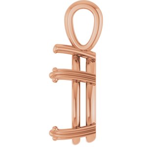 18K Rose Gold 16x12 mm Pear Pendant Mounting – image 6