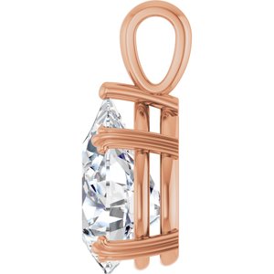 18K Rose Gold 16x12 mm Pear Pendant Mounting – image 5