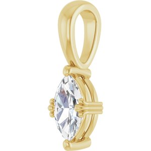 14K Yellow Gold 8x4.5 mm Marquise Pendant Mounting – image 3
