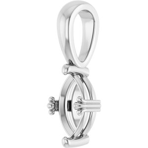 Sterling Silver 8x4.5 mm Marquise Pendant Mounting – image 4