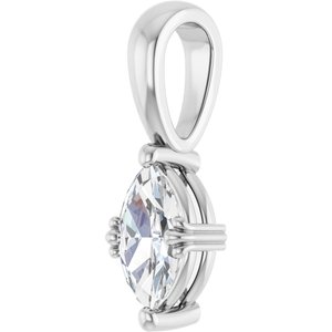 18K White Gold 8x4.5 mm Marquise Pendant Mounting – image 3