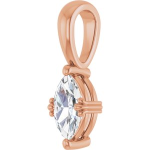 14K Rose Gold 8x4.5 mm Marquise Pendant Mounting – image 3